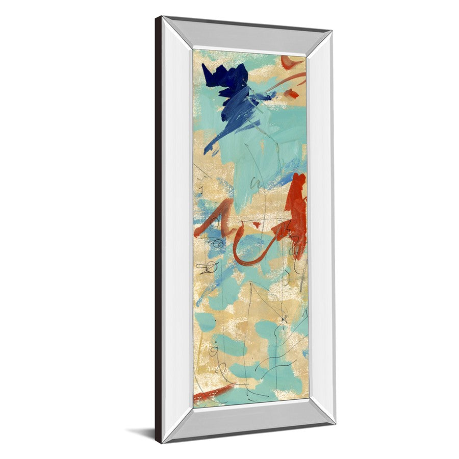Classy Living Mist Meadow 18x42in Wall Art | Contemporary Abstract on Paper with Mirrored Frame | Living Room & Office Decor | 18 x 42 x 3 | Model 1723MF
