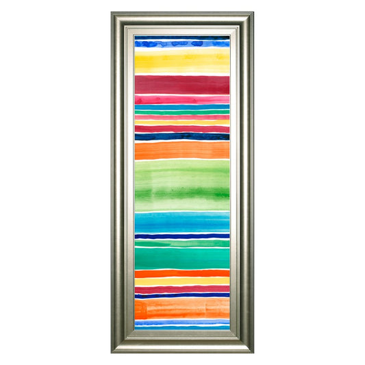 Classy Living Sunwashed Horizons 18x42in Wall Art | Contemporary Multicolor Striped Graphic Art on Paper | Living Room & Office Decor | 1 x | Model 1724