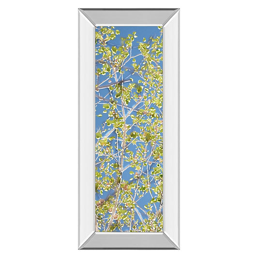 Classy Living Nature's Embrace 18x42in Vertical Wall Art | Contemporary Botanical with Mirrored Frame | Living Room, Bedroom & Office Decor | Model 1727MF