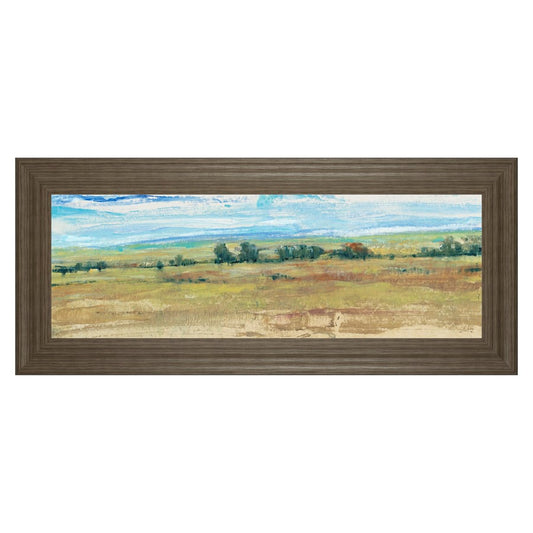 Classy Living Gentle Prairie 42x18in Wall Art | Contemporary Tranquil Ash MDF Frame | Living Room & Bedroom Landscape Decor | 42 x 18 x 1 in | Model 1734