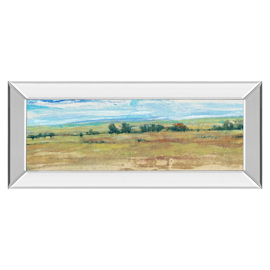 Classy Living Gentle Prairie 42x18in Wall Art | Contemporary Mirrored Frame | Living Room & Bedroom Decor | 42 x 18 x 3 in | Model 1734MF