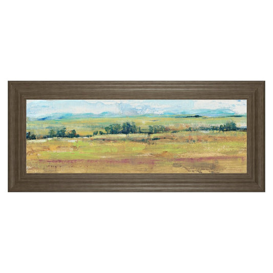 Classy Living Distant Treeline 42x18in Wall Art | Transitional Abstract Landscape in Tranquil Ash Frame | Living Room & Office Decor | 42 x | Model 1735