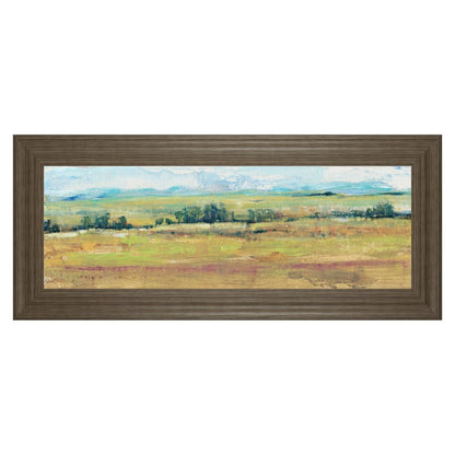 Classy Living Distant Treeline 42x18in Wall Art | Transitional Abstract Landscape in Tranquil Ash Frame | Living Room & Office Decor | 42 x | Model 1735