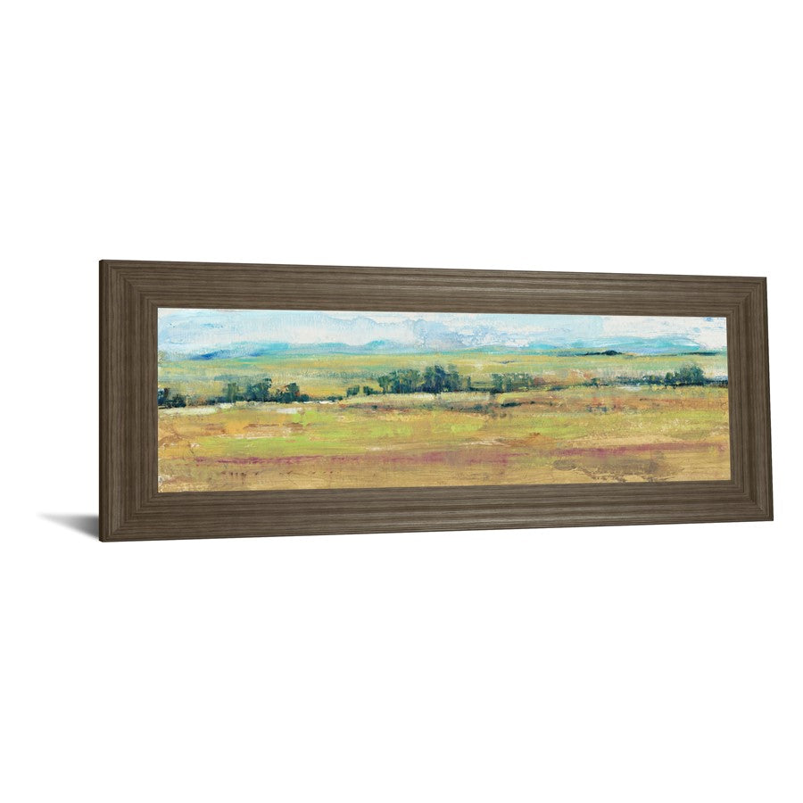 Classy Living Distant Treeline 42x18in Wall Art | Transitional Abstract Landscape in Tranquil Ash Frame | Living Room & Office Decor | 42 x | Model 1735