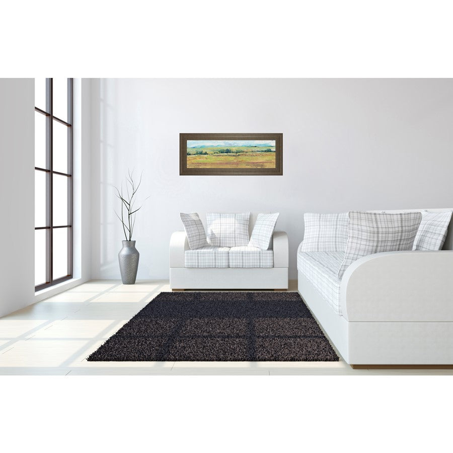 Classy Living Distant Treeline 42x18in Wall Art | Transitional Abstract Landscape in Tranquil Ash Frame | Living Room & Office Decor | 42 x | Model 1735