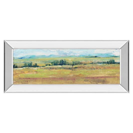Classy Living Distant Treeline 42x18in Wall Art | Transitional Multicolor Landscape with Mirrored Frame | Living Room & Office Decor | 3 x | Model 1735MF
