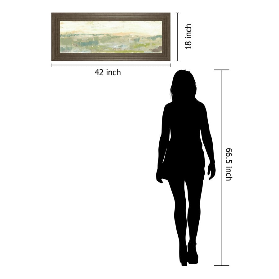 Classy Living Pastel Meadow 42x18in Wall Art | Contemporary Tranquil Ash Frame | Living Room, Bedroom & Office Decor | 42 x 18 x 1 in | Model 1737