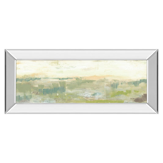 Classy Living Pastel Meadow 42x18in Wall Art | Contemporary Mirrored Frame | Living Room & Bedroom Decor | 42 x 18 x 3 in | Model 1737MF
