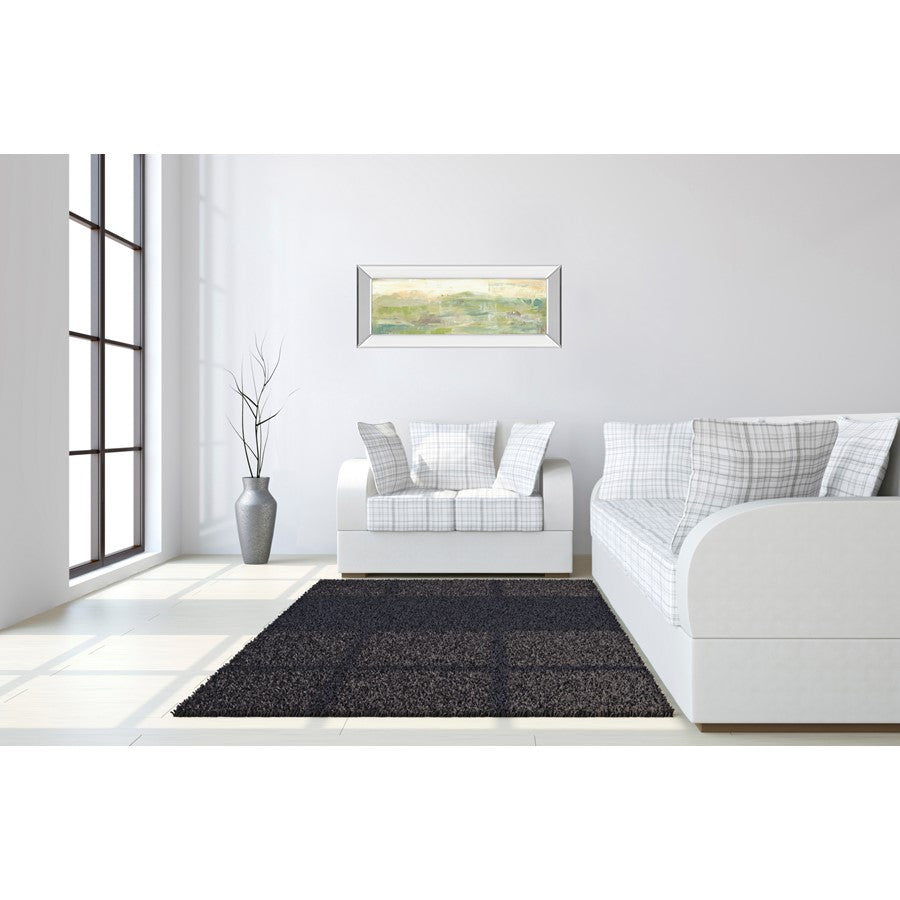 Classy Living Green Horizon 42x18in Wall Art | Contemporary Abstract Landscape with Mirrored Frame | Living Room & Office Decor | 3 x 42 x | Model 1738MF