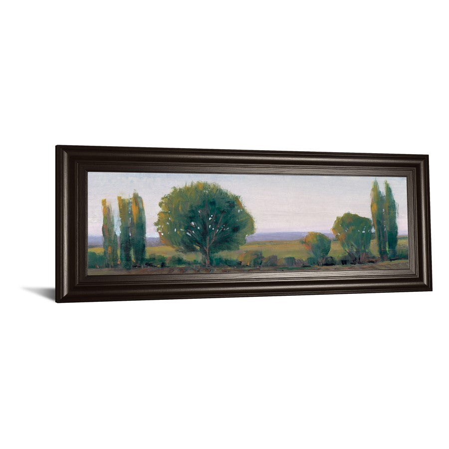Classy Living Serene Treeline 42x18in Wall Art | Traditional Landscape Painting with Dark Chocolate MDF Frame | Living Room, Office & Bedroom | Model 1739