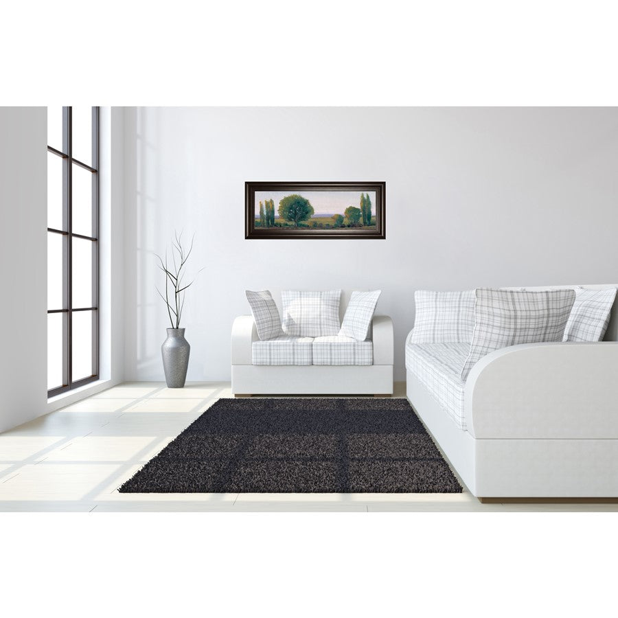 Classy Living Serene Treeline 42x18in Wall Art | Traditional Landscape Painting with Dark Chocolate MDF Frame | Living Room, Office & Bedroom | Model 1739