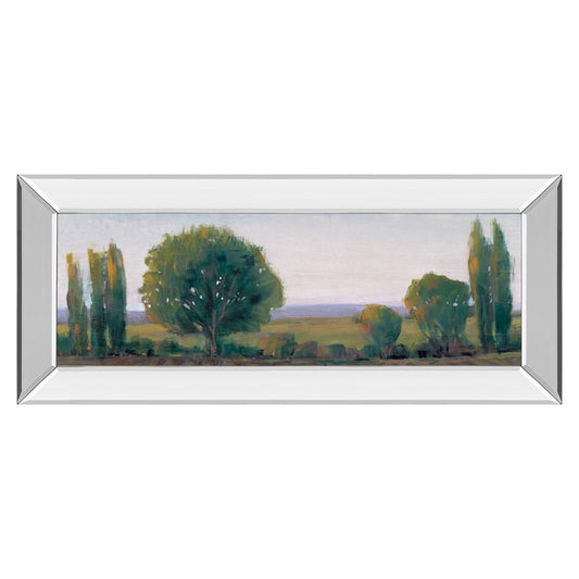 Classy Living Serene Treeline 42in Wall Art | Traditional Landscape Painting in Mirrored Frame | Living Room & Office Decor | 42 x 18 x 3 in | Model 1739MF