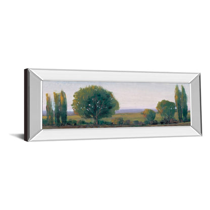 Classy Living Serene Treeline 42in Wall Art | Traditional Landscape Painting in Mirrored Frame | Living Room & Office Decor | 42 x 18 x 3 in | Model 1739MF