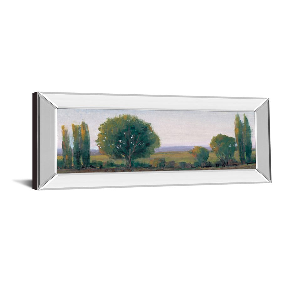 Classy Living Serene Treeline 42in Wall Art | Traditional Landscape Painting in Mirrored Frame | Living Room & Office Decor | 42 x 18 x 3 in | Model 1739MF