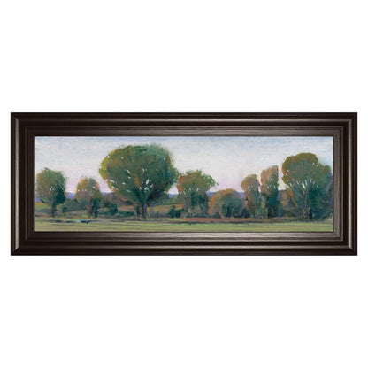 Classy Living Treeline Panorama Wall Art 42x18in | Traditional Landscape in Dark Chocolate MDF Frame | Living Room & Office Wall Decor | 1 x | Model 1740