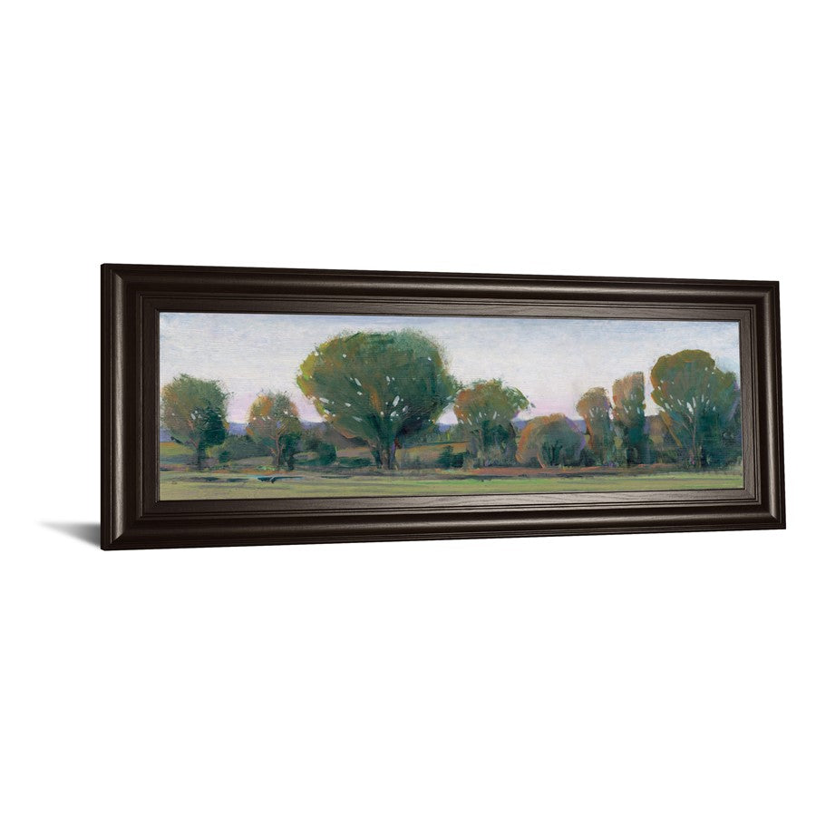 Classy Living Treeline Panorama Wall Art 42x18in | Traditional Landscape in Dark Chocolate MDF Frame | Living Room & Office Wall Decor | 1 x | Model 1740