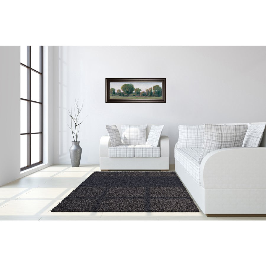 Classy Living Treeline Panorama Wall Art 42x18in | Traditional Landscape in Dark Chocolate MDF Frame | Living Room & Office Wall Decor | 1 x | Model 1740