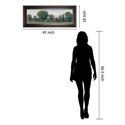 Classy Living Treeline Panorama Wall Art 42x18in | Traditional Landscape in Dark Chocolate MDF Frame | Living Room & Office Wall Decor | 1 x | Model 1740