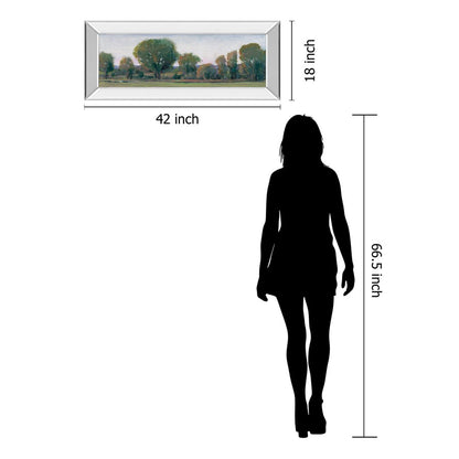 Classy Living Treeline 42x18in Panorama Wall Art | Traditional Landscape with Mirrored Frame | Living Room & Office Decor | 42 x 18 x 3 in | Model 1740MF