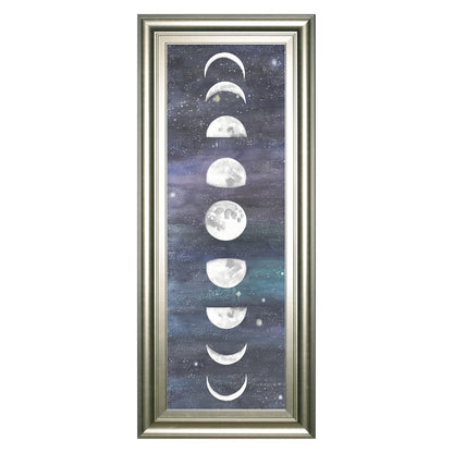 Classy Living Moon Phases Chart Wall Art 18x42in | Mid-Century Modern Silver Serenity Frame | Living Room & Office Decor | 1 x 18 x 42 in | Model 1741