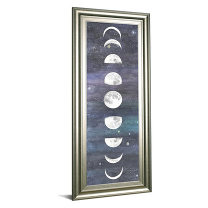 Classy Living Moon Phases Chart Wall Art 18x42in | Mid-Century Modern Silver Serenity Frame | Living Room & Office Decor | 1 x 18 x 42 in | Model 1741