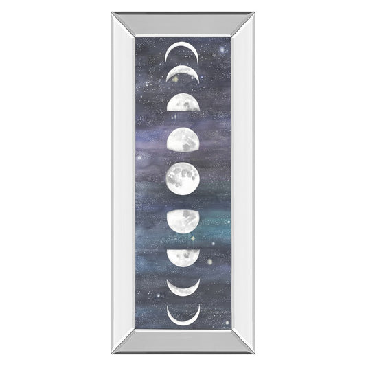 Classy Living Moon Phases Chart 18x42in Wall Art | Mid-Century Modern Mirrored Frame | Living Room & Office Decor | 18 x 42 x 3 in | Model 1741MF