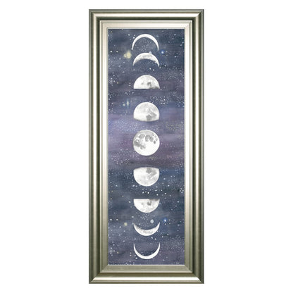 Classy Living Lunar Phases 18x42in Wall Art | Mid-Century Modern Silver Serenity Frame | Living Room & Bedroom Decor | 1 x 18 x 42 in | Model 1742