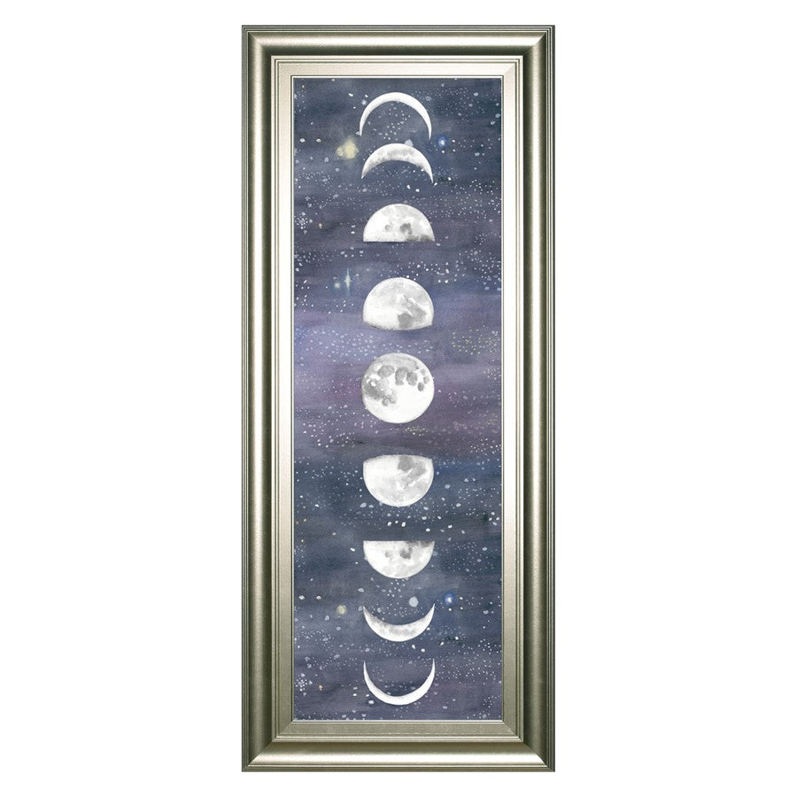 Classy Living Lunar Phases 18x42in Wall Art | Mid-Century Modern Silver Serenity Frame | Living Room & Bedroom Decor | 1 x 18 x 42 in | Model 1742
