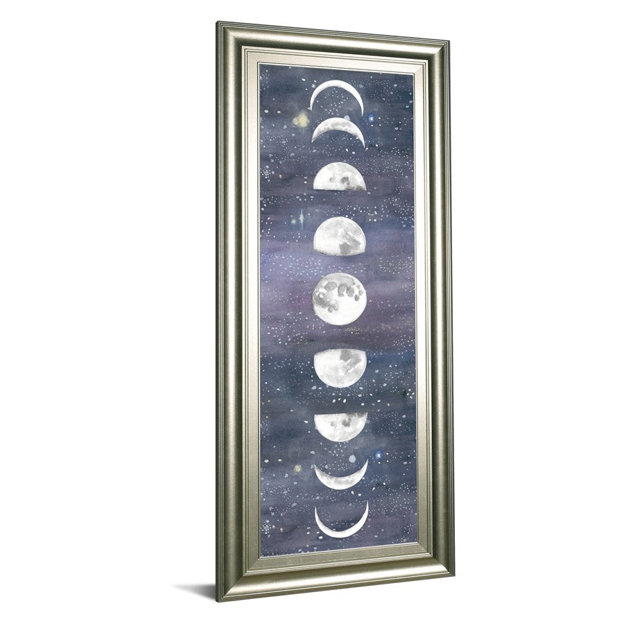 Classy Living Lunar Phases 18x42in Wall Art | Mid-Century Modern Silver Serenity Frame | Living Room & Bedroom Decor | 1 x 18 x 42 in | Model 1742