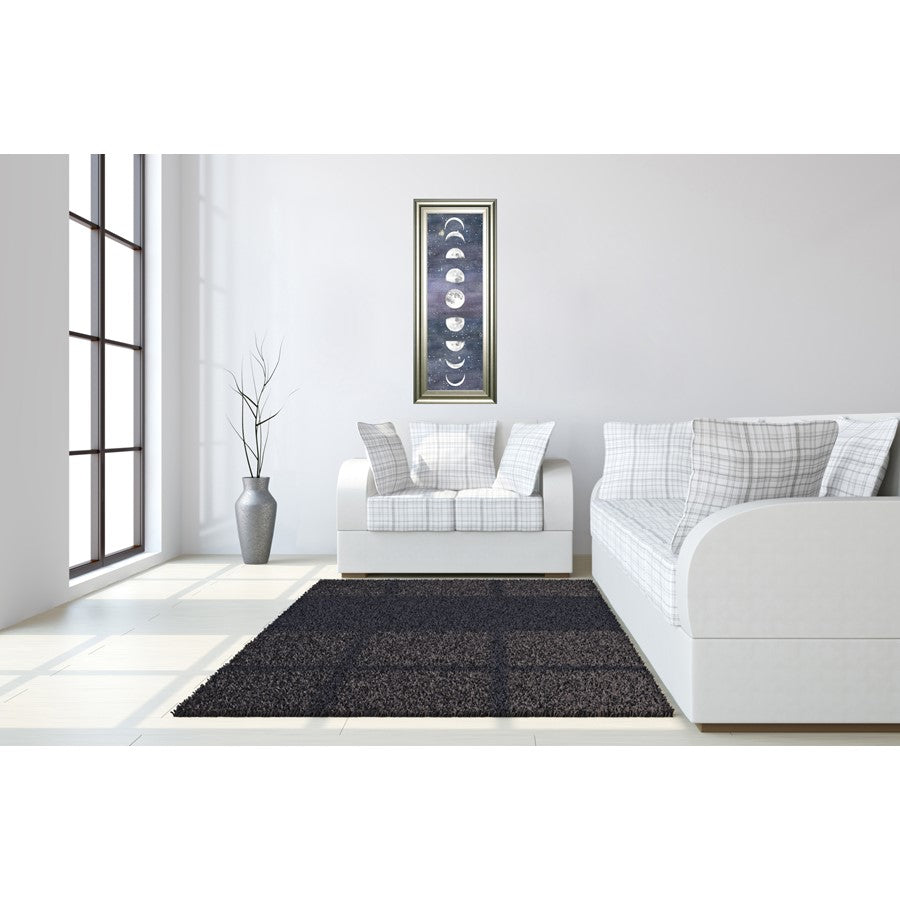 Classy Living Lunar Phases 18x42in Wall Art | Mid-Century Modern Silver Serenity Frame | Living Room & Bedroom Decor | 1 x 18 x 42 in | Model 1742