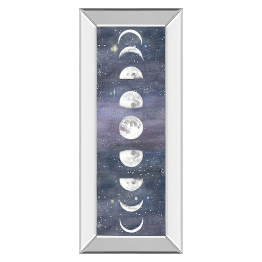Classy Living Lunar Phases 18x42in Wall Art | Mid-Century Modern Mirrored Frame | Living Room & Bedroom Decor | 18 x 42 x 3 in | Model 1742MF