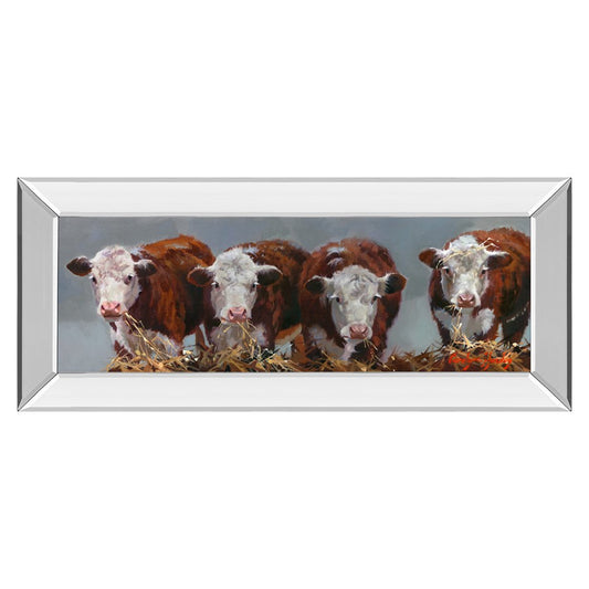 Classy Living Farm Friends 42x18in Wall Art | Traditional Mirrored Frame Paper Print | Living Room & Kitchen Country Home Decor | 42 x 18 x | Model 1749MF