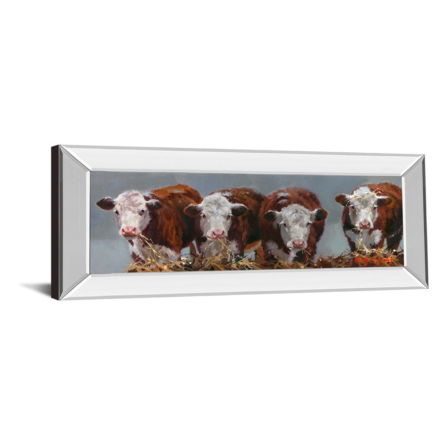 Classy Living Farm Friends 42x18in Wall Art | Traditional Mirrored Frame Paper Print | Living Room & Kitchen Country Home Decor | 42 x 18 x | Model 1749MF
