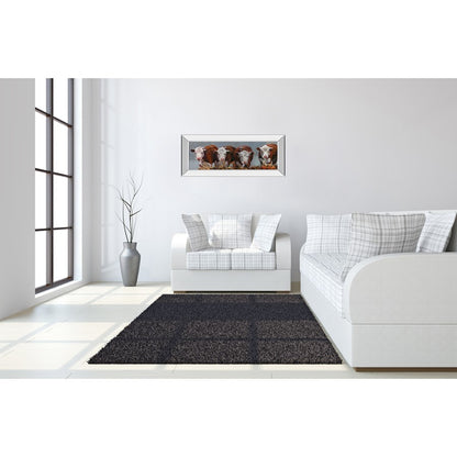 Classy Living Farm Friends 42x18in Wall Art | Traditional Mirrored Frame Paper Print | Living Room & Kitchen Country Home Decor | 42 x 18 x | Model 1749MF