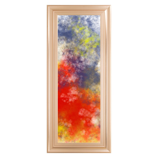 Classy Living Vapor Burst 18x42in Wall Art | Transitional Abstract Multicolor on Paper with Rose Gold Romance Frame | Living Room & Office | Model 1755