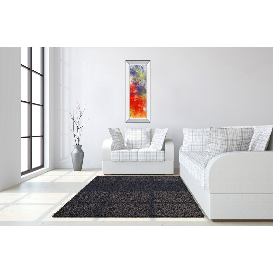 Classy Living Vapor Burst 18x42in Wall Art | Transitional Mirrored Frame | Living Room, Bedroom & Office Decor | 18 x 42 x 3 in | Model 1755MF
