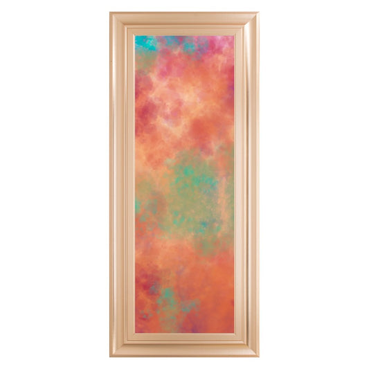 Classy Living Dreamscape Haze 18x42in Rectangle Wall Art | Rose Gold Romance MDF Frame with Glass | Living Room & Bedroom Tranquil Decor | 1 | Model 1756