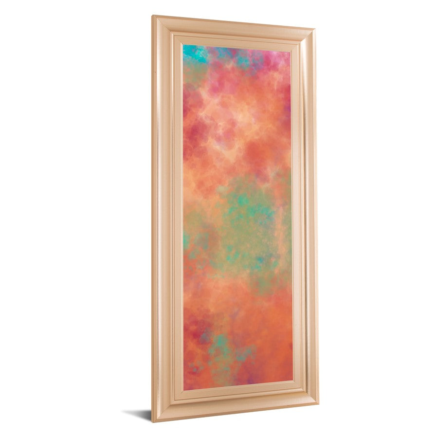 Classy Living Dreamscape Haze 18x42in Rectangle Wall Art | Rose Gold Romance MDF Frame with Glass | Living Room & Bedroom Tranquil Decor | 1 | Model 1756