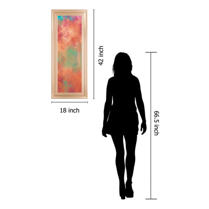 Classy Living Dreamscape Haze 18x42in Rectangle Wall Art | Rose Gold Romance MDF Frame with Glass | Living Room & Bedroom Tranquil Decor | 1 | Model 1756