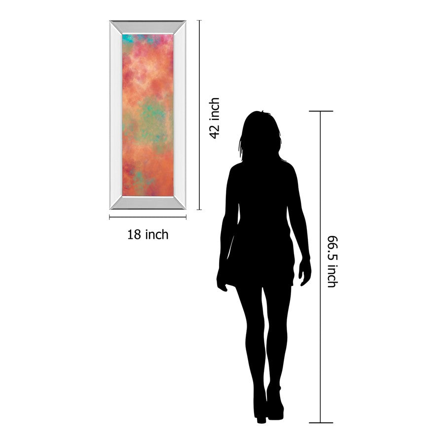 Classy Living Dreamscape Haze 18x42in Wall Art | Transitional Abstract with Mirrored Frame | Living Room & Bedroom Decor | 18 x 42 x 3 in | Model 1756MF