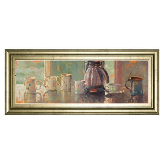 Classy Living Morning Brew 42in Wall Art | Transitional Framed Graphic Art in Crisp Chardonnay MDF Frame | Kitchen & Dining Room Decor | 42 x | Model 1758