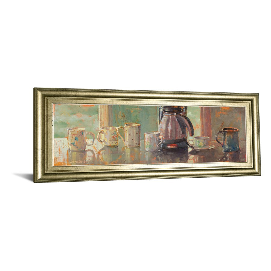 Classy Living Morning Brew 42in Wall Art | Transitional Framed Graphic Art in Crisp Chardonnay MDF Frame | Kitchen & Dining Room Decor | 42 x | Model 1758