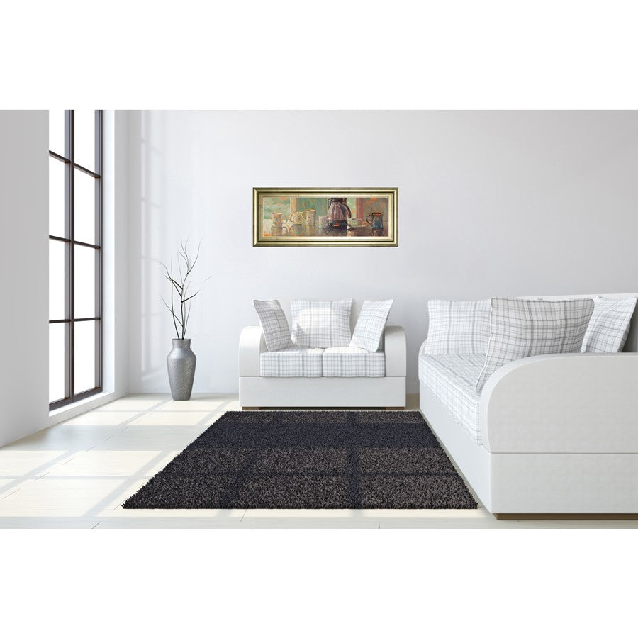 Classy Living Morning Brew 42in Wall Art | Transitional Framed Graphic Art in Crisp Chardonnay MDF Frame | Kitchen & Dining Room Decor | 42 x | Model 1758