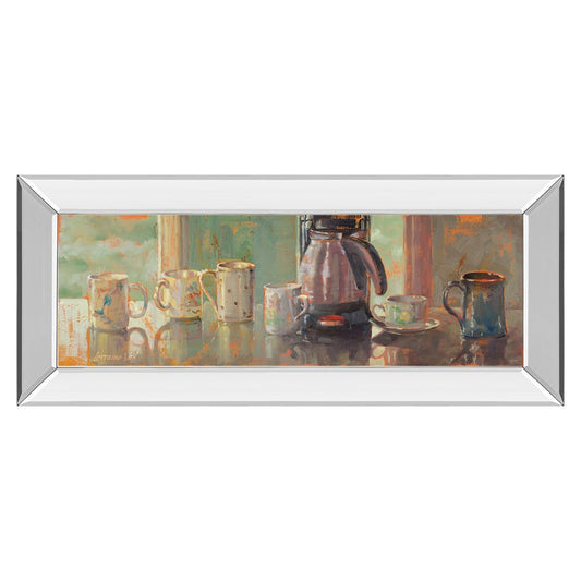 Classy Living Morning Brew 42x18in Wall Art | Transitional Mirrored Frame | Kitchen & Dining Room Decor | 42 x 18 x 3 in | Model 1758MF