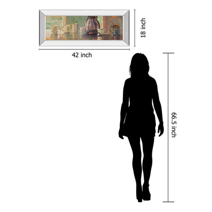 Classy Living Morning Brew 42x18in Wall Art | Transitional Mirrored Frame | Kitchen & Dining Room Decor | 42 x 18 x 3 in | Model 1758MF