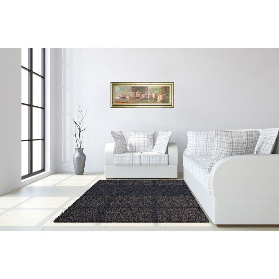 Classy Living Still Life Charm 42x18in Rectangular Wall Art | Transitional Multicolor Still Life on Paper in Crisp Chardonnay MDF Frame | Model 1759