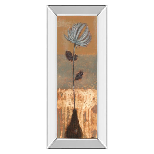 Classy Living Solitary Bloom 18x42in Wall Art | Transitional Floral with Mirrored Frame | Living Room & Office Decor | 18 x 42 x 3 in | Model 1761MF
