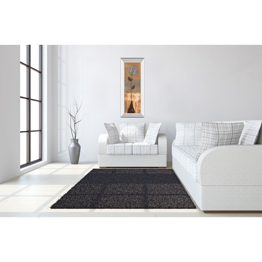 Classy Living Solitary Bloom 18x42in Wall Art | Transitional Floral with Mirrored Frame | Living Room & Office Decor | 18 x 42 x 3 in | Model 1761MF