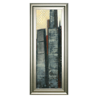 Classy Living City Silhouettes 42in Vertical Wall Art | Contemporary Silver Serenity MDF Frame | Living Room & Office Decor | 18 x 42 x 1 in | Model 1763