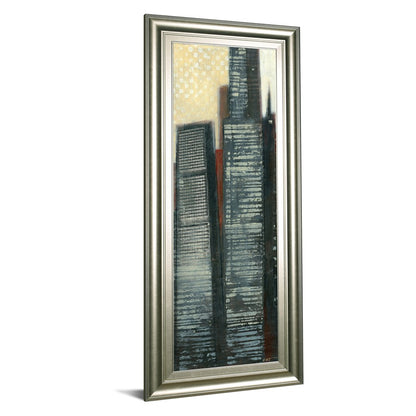 Classy Living City Silhouettes 42in Vertical Wall Art | Contemporary Silver Serenity MDF Frame | Living Room & Office Decor | 18 x 42 x 1 in | Model 1763